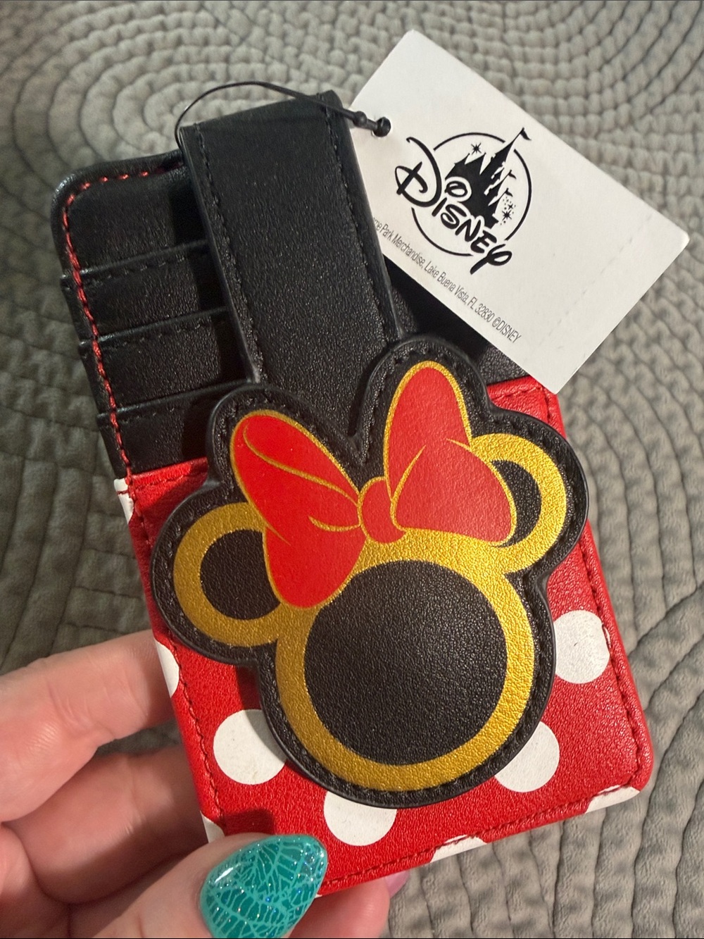 NWT Disney Minnie Mouse Red, Black & Gold Card Holder